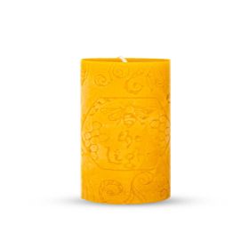 BeeTheLight Beeswax Pillar Candle (2.7" x 3.4") - Smokeless Unscented Candle - 54 Hours Burn Time - Natural & 100% Pure Beeswax Candle - Handmade Deco