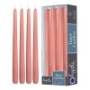 Hyoola 10" Rose Pink Dripless European Made Taper Candles, Unscented Paraffin Wax with Cotton Wicks, 12-Pack