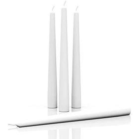 Candwax 10 inch Taper Candles Set of 4 - Dripless Taper Candles and Unscented Candlesticks - Perfect as Dinner Candles and Household Candles - White C