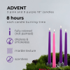 CANDWAX 10 inch Taper Advent Candles 3 Sets - Dripless Taper Candles and Unscented Candlesticks - Long Burning Tapered Candles Perfect as Advent Wreat