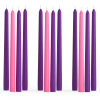 CANDWAX 10 inch Taper Advent Candles 3 Sets - Dripless Taper Candles and Unscented Candlesticks - Long Burning Tapered Candles Perfect as Advent Wreat