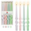 4pcs Tapered Candlesticks Spiral Taper Candle, 10 Inch Candy Colors Candlestick Twisted Taper Candles for Dinner Table Decor Housewarming Gift Idea