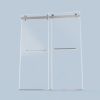 For 56-60 inches *76 inches Frameless Double Sliding Soft-Close Shower Door, 3/8 inches (10mm) Thick SGCC Tempered Glass Door with Explosion-Proof Fil