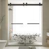 For 56-60 inches *76 inches Frameless Double Sliding Soft-Close Shower Door, 3/8 inches (10mm) Thick SGCC Tempered Glass Door with Explosion-Proof Fil