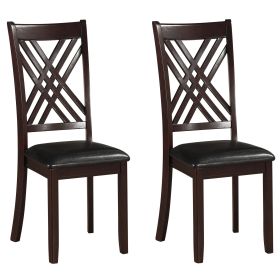 Black and Espresso Cross Back Side Chairs (Set of 2)