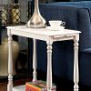 Modern Transitional White 1pc Side Table/Nightstand Hidden Tray Open Shelf Sofa Side Table Turned Legs Multifunctional Home Furniture