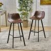 Set of 2 30" Dax Faux Leather Barstool Brown