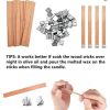 DADHOT 100set Candle Wick,Thicken Smokeless Cherry Wood Wicks for Candles-Long Lasting Flame-Easily Burn,Natural Candle Cores with Stand and Glue Dot,