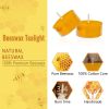 Beeswax Tealight Candles Handmade Candlesticks,24pcs Round Tea Light Candles Natural Bees Wax Tealight Candle Smokeless Candle Stciks for Spa Home Dec