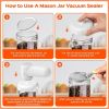 Mason Jar Vacuum Sealer Kit Portable Cordless Electric Mason Jar Vacuum Sealing Machine Food Preservation Seal Clip