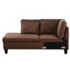 Brown Microfiber 3-Piece Living Room Sofa Set A