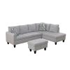 Grey Flannel Living Room Sofa Set B