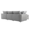 U_STYLE Down Filled Upholstery Convertible Sectional Sofa, L Shaped Couch with Reversible Chaise