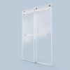 For 56-60 inches *76 inches Frameless Double Sliding Soft-Close Shower Door, 3/8 inches (10mm) Thick SGCC Tempered Glass Door with Explosion-Proof Fil