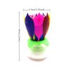 Goyunwell 2pcs Birthday Candles Flower Lotus Music Rotatable 2 Layers Candles Colorful