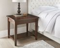 Classic Hardwood End Table - Charming Design, Cherry Finish - Ample Hidden Storage Space - Elegant Addition to Living Room