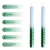 FCMSHAMD 8.46'' Green Taper Candles - Spiral Dripless (2 Pack)