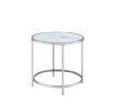 Rayne - Faux Marble Top Round End - White