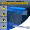 VEVOR Pool Fountain Stainless Steel Pool Waterfall 35.4" x 4.5" x 3.1"(W x D x H) with LED Strip Light Waterfall Spillway with Pipe Connector Rectangu