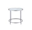 Rayne - Faux Marble Top Round End - White