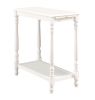 Modern Transitional White 1pc Side Table/Nightstand Hidden Tray Open Shelf Sofa Side Table Turned Legs Multifunctional Home Furniture