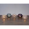 Pavilion Gift Company Mom Love You-Gray Tinted Floral Round Candle, 5 Inch Included 5" Crackled Glass Tealight Holder