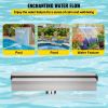 VEVOR Pool Fountain Stainless Steel Pool Waterfall 11.8" x 4.5" x 3.1"(W x D x H) with LED Strip Light Waterfall Spillway with Pipe Connector Rectangu