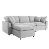 U_STYLE Down Filled Upholstery Convertible Sectional Sofa, L Shaped Couch with Reversible Chaise