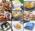 200 Pcs Baking Papers Grease-Proof Wax Papers Hamburger Papers [Orange Lattice]