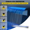 VEVOR Pool Fountain 47.2" x 4.5" x 3.1" Stainless Steel Pool Waterfall with LED Strip Light Waterfall Spillway with Pipe Connector Rectangular Garden