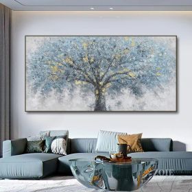 Hand Painted Oil Painting Oil Painting on Canvas Tree Blue Abstract Trees Landscape Modern Oil Painting Original Hand Painted Painting Modern Art (style: 1, size: 150x220cm)