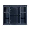 36'' Bathroom Vanity with Medicine Cabinet, Royal Blue Mirror Cabinet, Modern Bathroom Storage Cabinet with 2 Soft Closing Doors and 4 Drawers, Single