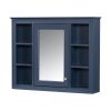 36'' Bathroom Vanity with Medicine Cabinet, Royal Blue Mirror Cabinet, Modern Bathroom Storage Cabinet with 2 Soft Closing Doors and 4 Drawers, Single