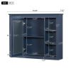 36'' Bathroom Vanity with Medicine Cabinet, Royal Blue Mirror Cabinet, Modern Bathroom Storage Cabinet with 2 Soft Closing Doors and 4 Drawers, Single